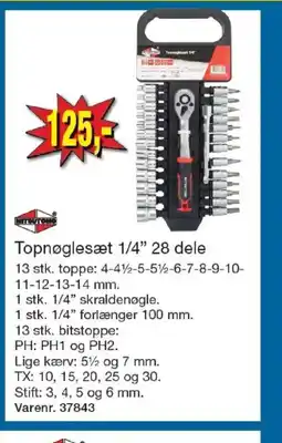 Harald Nyborg Topnøglesæt 1/4" 28 dele tilbud