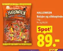 Lidl HALLOWEEN Bolsjer og slikkepinde tilbud