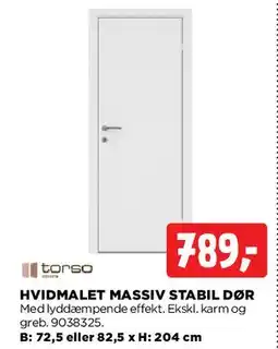 jem & fix Hvidmalet massiv stabil dør tilbud