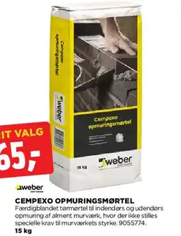 jem & fix CEMPEXO OPMURINGSMØRTEL tilbud