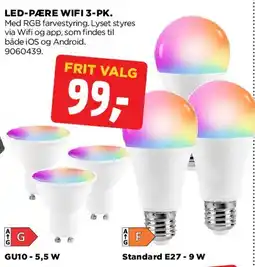 jem & fix LED-PÆRE WIFI 3-PK tilbud