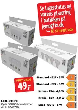 jem & fix LED-PÆRE 4-PK tilbud