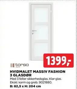 jem & fix HVIDMALET MASSIV FASHION 3 GLASDØR tilbud