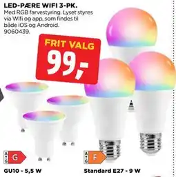 jem & fix LED-PÆRE WIFI 3-PK tilbud
