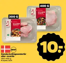 Netto Danske kyllingeunderlår eller -overlår tilbud