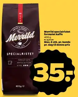 Netto Merrild specialristet formalet kaffe tilbud