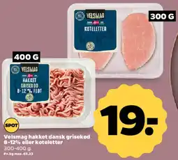Netto Velsmag hakket dansk grisekød eller koteletter tilbud