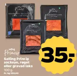 Netto Salling Princip sockeye, røget eller gravad laks tilbud