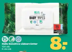 Netto Hello Sensitive vådservietter tilbud