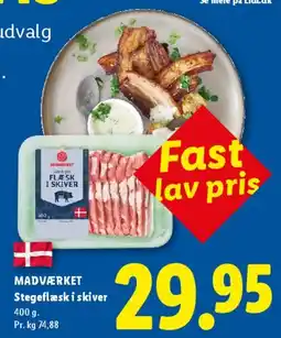 Lidl Stegeflæsk i skiver tilbud