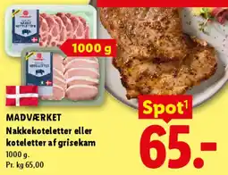 Lidl Nakkekoteletter eller koteletter af grisekam tilbud