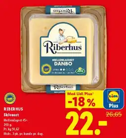 Lidl Riberhus Skiveost (Mellemlagret Danbo) tilbud
