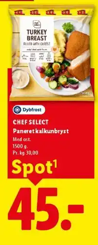 Lidl CHEF SELECT Paneret kalkunbryst (med ost) tilbud