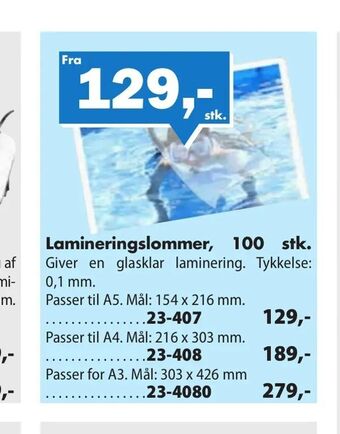 Lamineringslommer, 100 stk