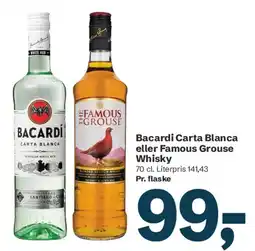 Let-Køb Bacardi Carta Blanca eller Famous Grouse Whisky tilbud