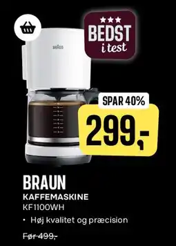 Skousen BRAUN KAFFEMASKINE KF1000WH tilbud