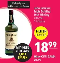 Citti John Jameson Triple Distilled Irish Whiskey tilbud