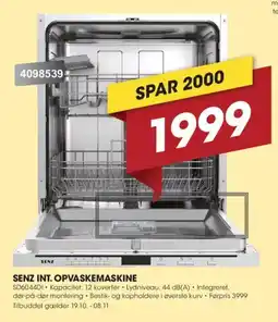 Punkt1 Senz int. opvaskemaskine tilbud