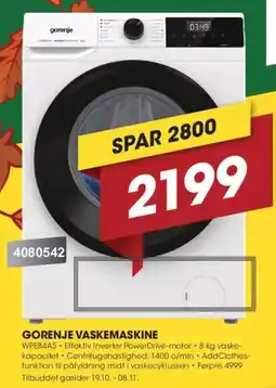 Punkt1 Gorenje vaskemaskine tilbud