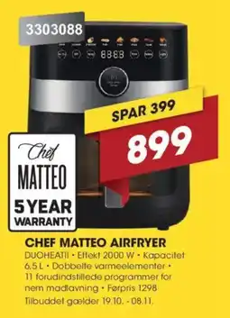Punkt1 Chef Matteo Airfryer tilbud