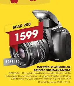 Punkt1 Dacota Platinum 4k Bridge Digitalkamera tilbud