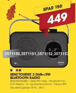Punkt1 Senz tourist 3 dab+ / fm bluetooth radio tilbud