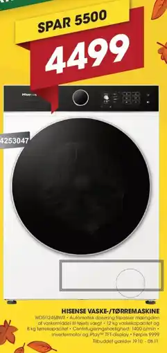Punkt1 Hisense vaske-/tørremaskine tilbud