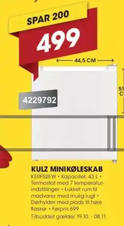 Punkt1 Kulz Minikøleskab tilbud