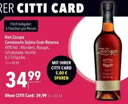 Citti Ron Zacapa Centenario Solera Gran Reserva tilbud