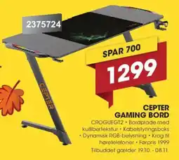 Punkt1 Cepter gaming bord tilbud