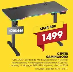 Punkt1 Cepter Gamingbord tilbud