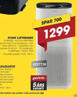 Punkt1 Point luftrenser tilbud