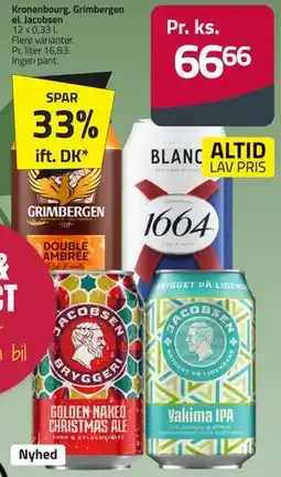 Fleggaard Kronenbourg, Grimbergen el. Jacobsen tilbud