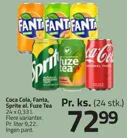 Fleggaard Coca Cola, Fanta, Sprite el. Fuze Tea tilbud