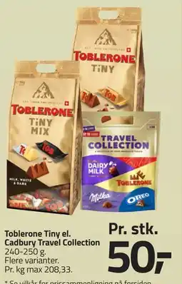 Fleggaard Toblerone Tiny el. Cadbury Travel Collection tilbud
