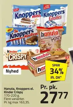 Fleggaard Hanuta, Knoppers el. Kinder Crispy tilbud