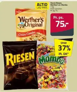Fleggaard Storck Riesen, Werther’s el. Mamba tilbud