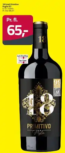 Fleggaard 18 Gradi Primitivo Puglia IGT tilbud