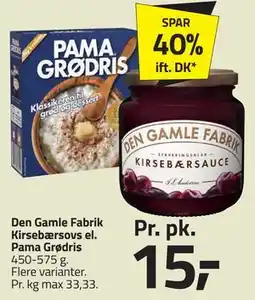 Fleggaard Den Gamle Fabrik Kirsebærsovs el. Pama Grødris tilbud