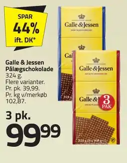 Fleggaard Galle & Jessen Pålægschokolade tilbud