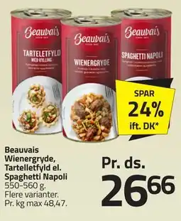 Fleggaard Beauvais Wienergryde, Tartelletfyld el. Spaghetti Napoli tilbud