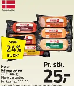 Fleggaard Højer Pålægspølser tilbud