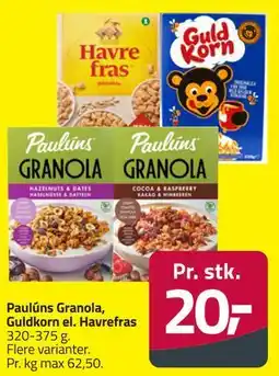 Fleggaard Paulúns Granola, Guldkorn el. Havrefras tilbud