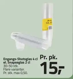 Fleggaard Engangs-Shotsglas 4 cl el. Snapseglas 2 cl tilbud
