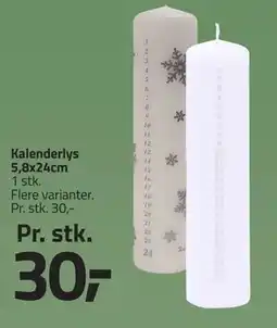 Fleggaard Kalenderlys 5,8x24cm tilbud