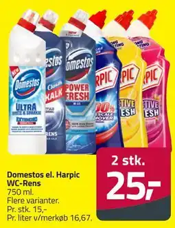 Fleggaard Domestos el. Harpic WC-Rens tilbud