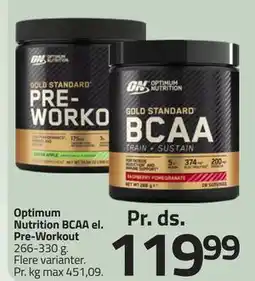 Fleggaard Optimum Nutrition BCAA el. Pre-Workout tilbud