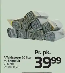 Fleggaard Affaldsposer 20 liter m. Snøreluk tilbud