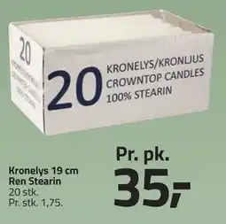 Fleggaard Kronelys 19 cm Ren Stearin tilbud
