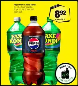 Calle Pepsi Max el. Faxe Kondi tilbud